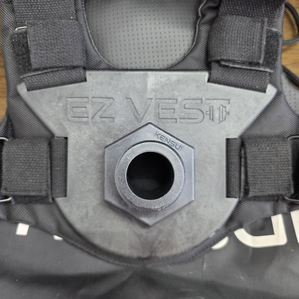 Kensui Ez-Vest Version 1 Weighted Vest Black Nylon One Size Plate Loaded View 3